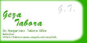 geza tabora business card